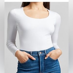 Express Body Contour Silky Scoop Neck Thong Bodysuit